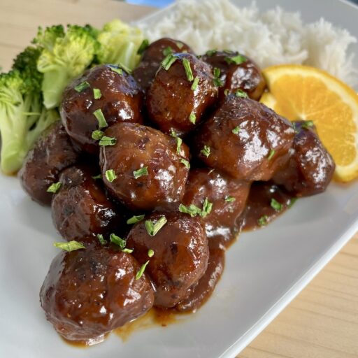 sticky meatballs meal