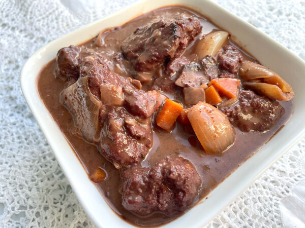 Festive Vegan Beef Bourguignon