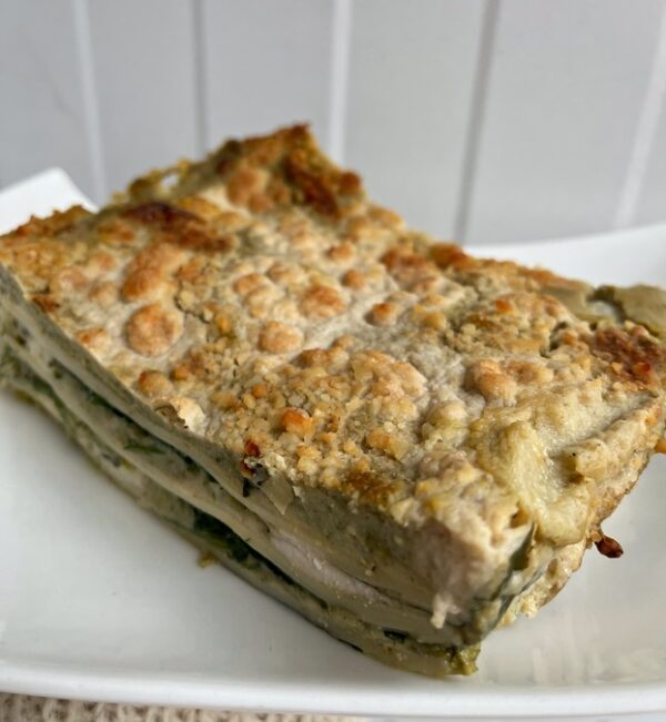 No-goat spinach and pesto Lasagna